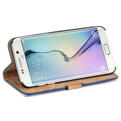 Samsung Galaxy S6 Edge - Retro Klapphülle mit Karten- & Geldfach