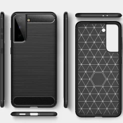 Samsung Galaxy S21 FE - Carbon Case Hülle, stoßfest