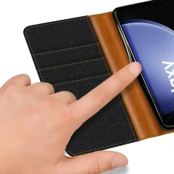 Samsung Galaxy S23 FE - Jeanslook Klapphülle mit Kartenfach