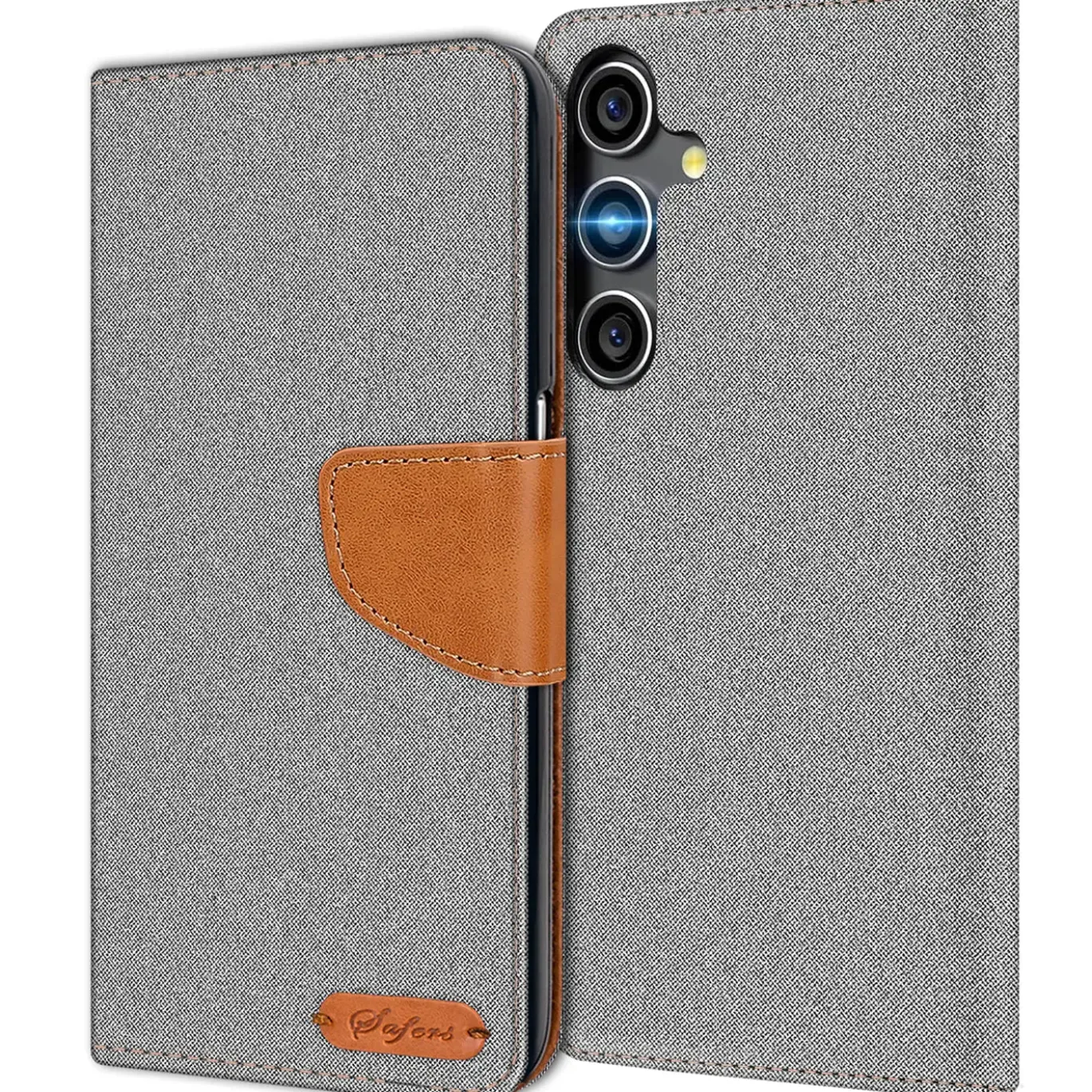 Samsung Galaxy S24 FE - Jeanslook Klapphülle mit Kartenfach