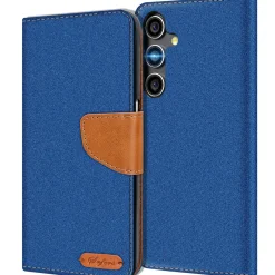 Samsung Galaxy S24 FE - Jeanslook Klapphülle mit Kartenfach