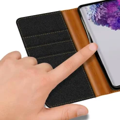 Samsung Galaxy S20 FE - Jeanslook Klapphülle mit Kartenfach