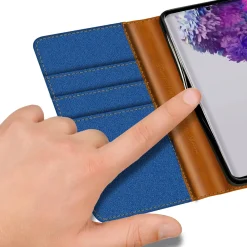 Samsung Galaxy S20 FE - Jeanslook Klapphülle mit Kartenfach
