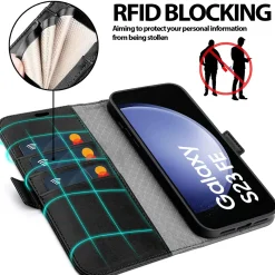 Samsung Galaxy S23 FE - Robuste Klapphülle mit RFID Block
