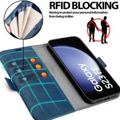 Samsung Galaxy S23 FE - Robuste Klapphülle mit RFID Block