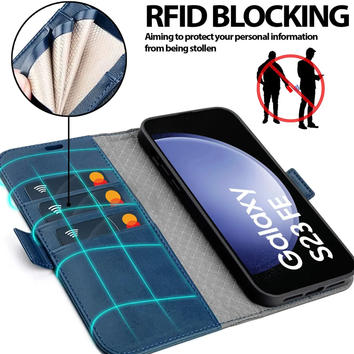Samsung Galaxy S23 FE - Robuste Klapphülle mit RFID Block