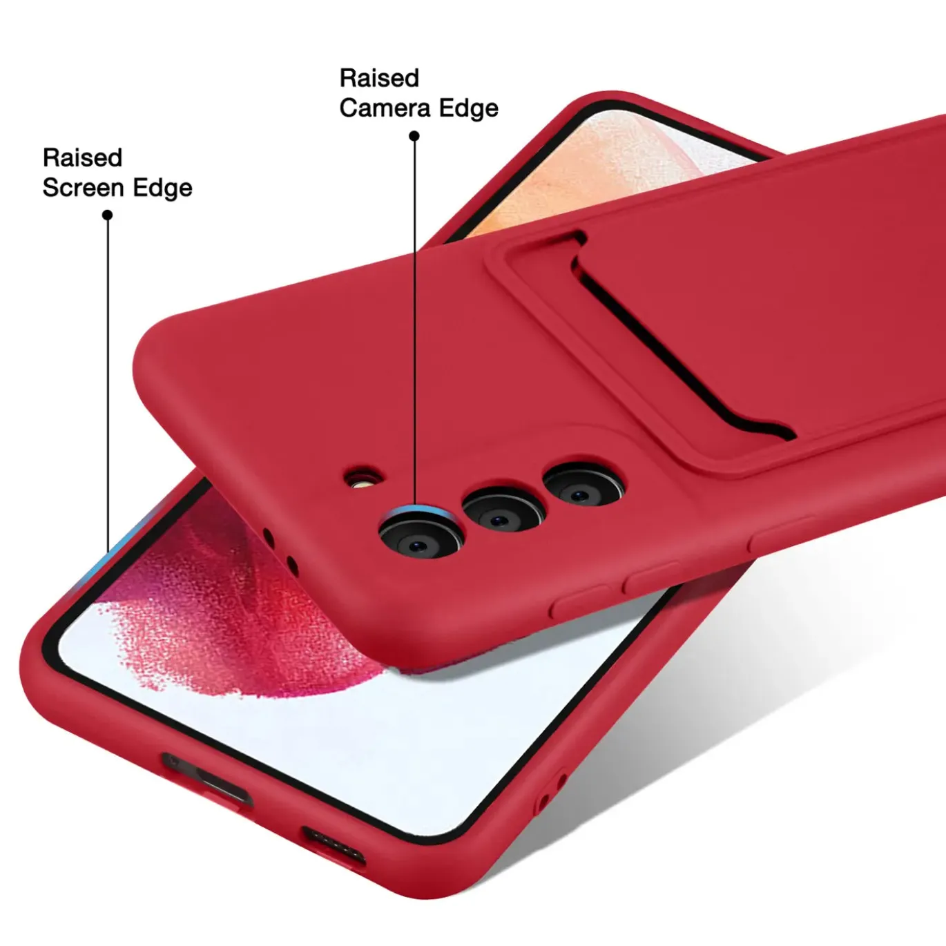 Samsung Galaxy S21 FE - Silikonhülle mit Kartenfach & Kameraschutz