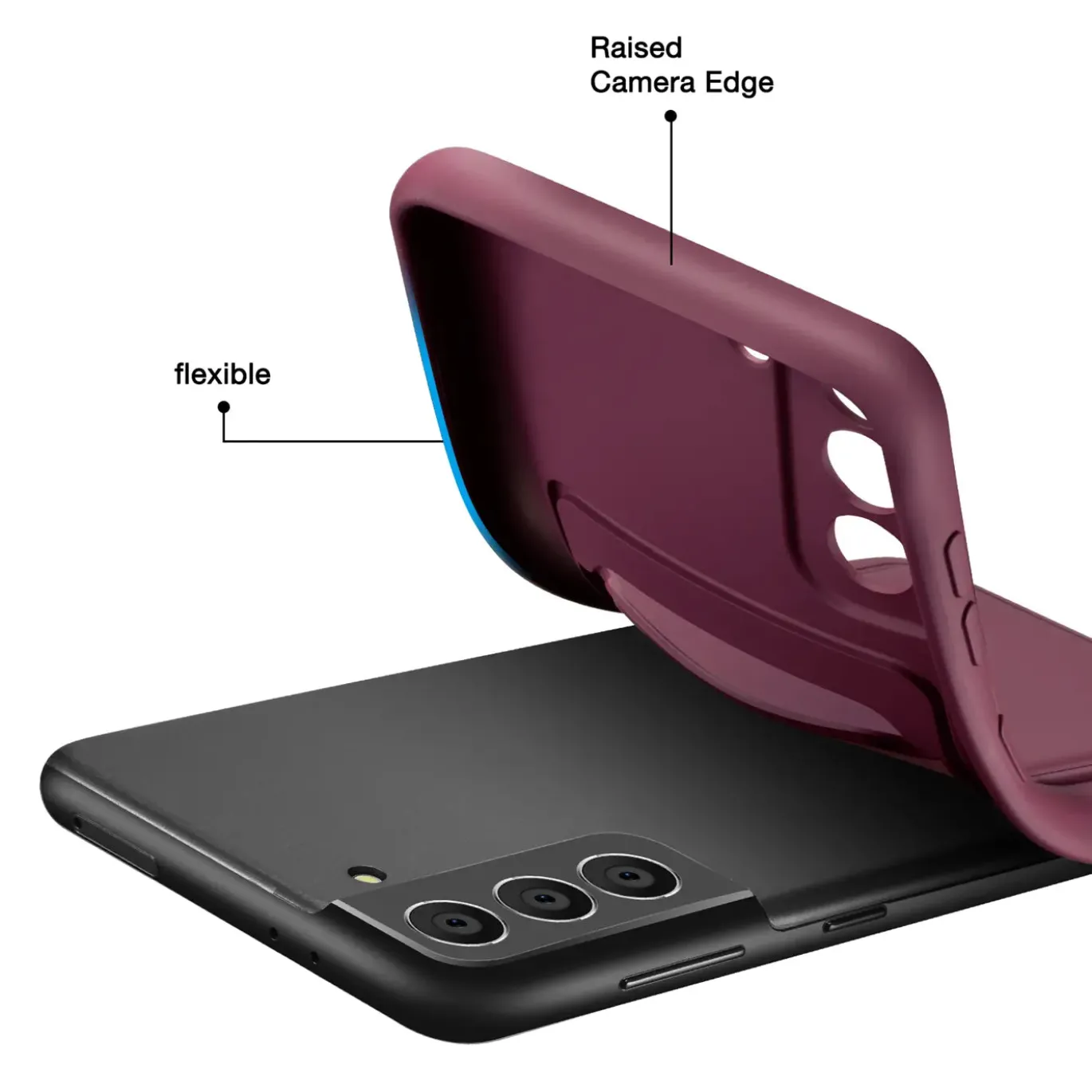 Samsung Galaxy S21 FE - Silikonhülle mit Kartenfach & Kameraschutz