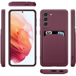 Samsung Galaxy S21 FE - Silikonhülle mit Kartenfach & Kameraschutz