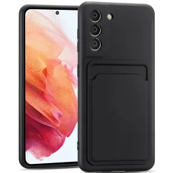 Samsung Galaxy S21 FE - Silikonhülle mit Kartenfach & Kameraschutz