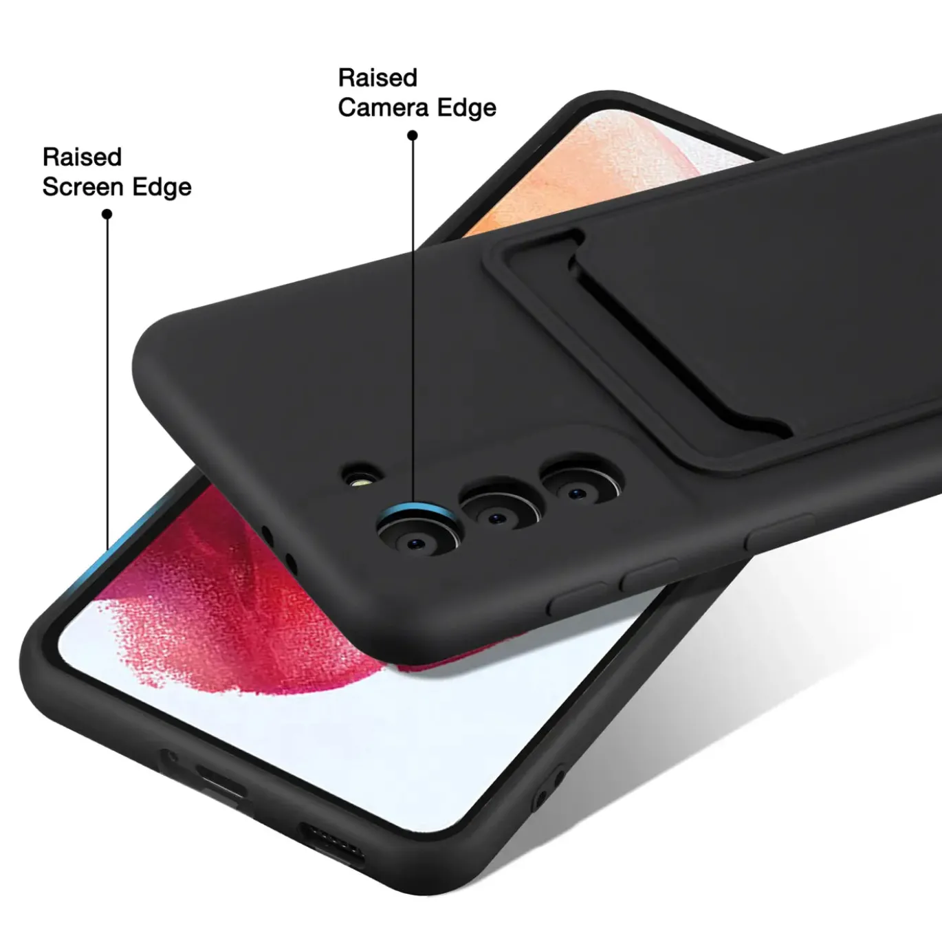 Samsung Galaxy S21 FE - Silikonhülle mit Kartenfach & Kameraschutz