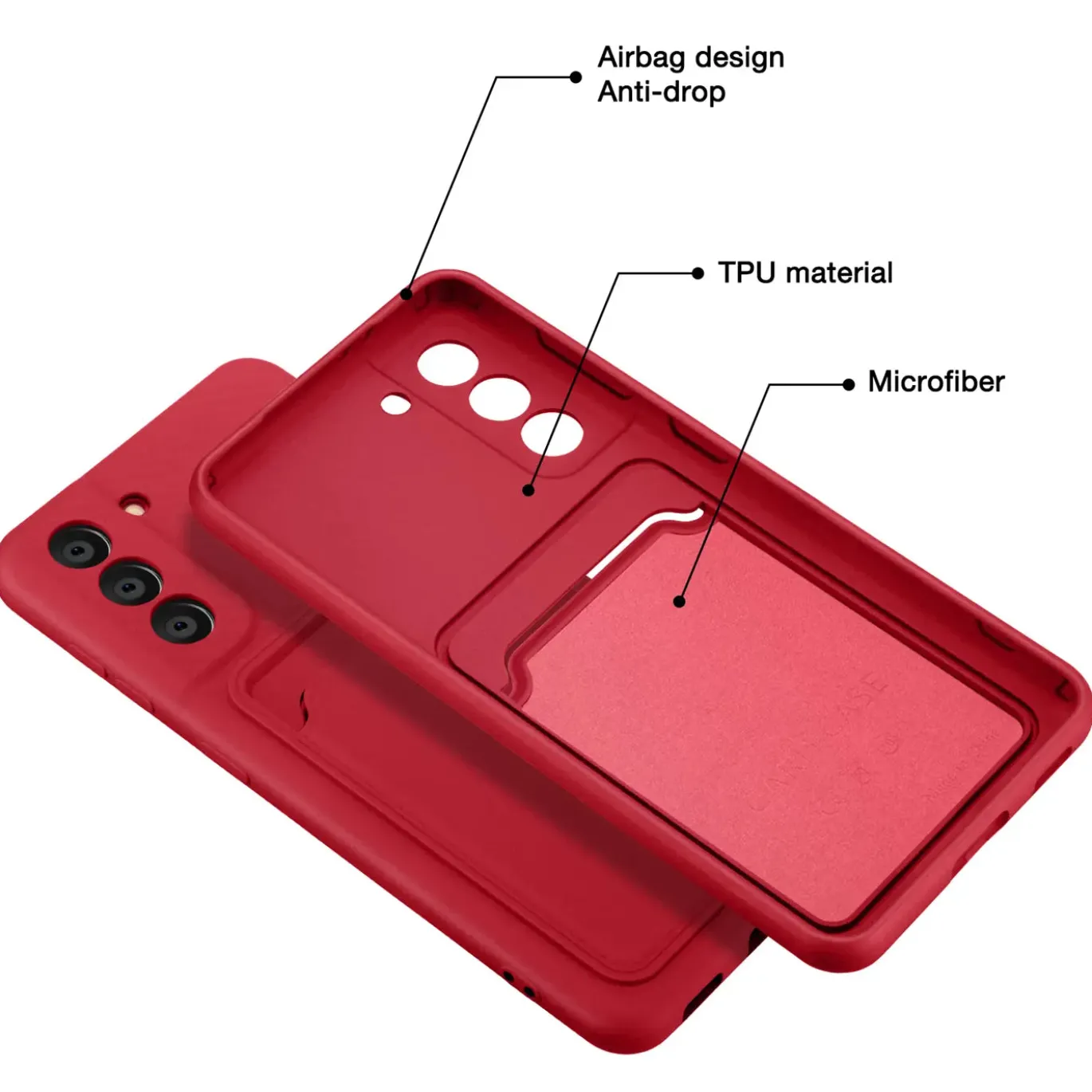Samsung Galaxy S21 FE - Silikonhülle mit Kartenfach & Kameraschutz