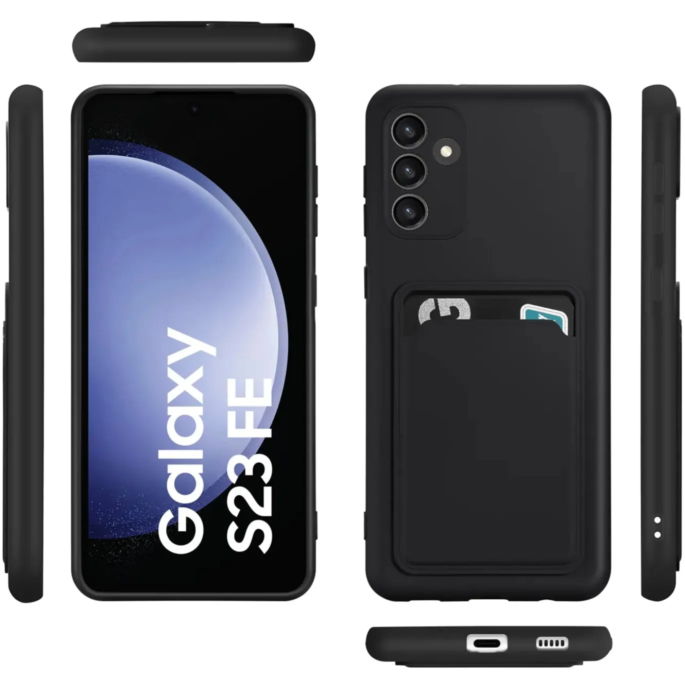 Samsung Galaxy S23 FE - Silikonhülle mit Kartenfach & Kameraschutz