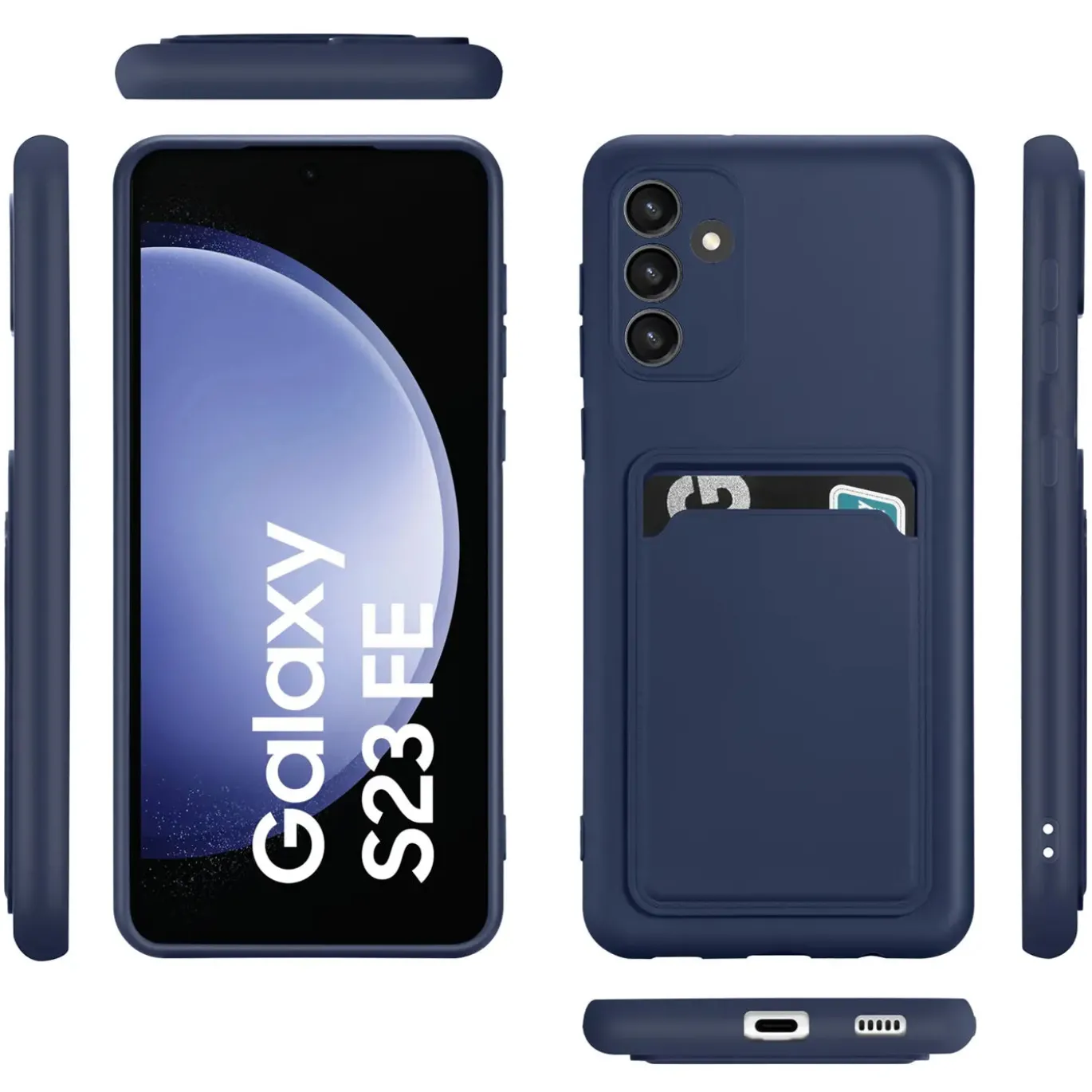 Samsung Galaxy S23 FE - Silikonhülle mit Kartenfach & Kameraschutz