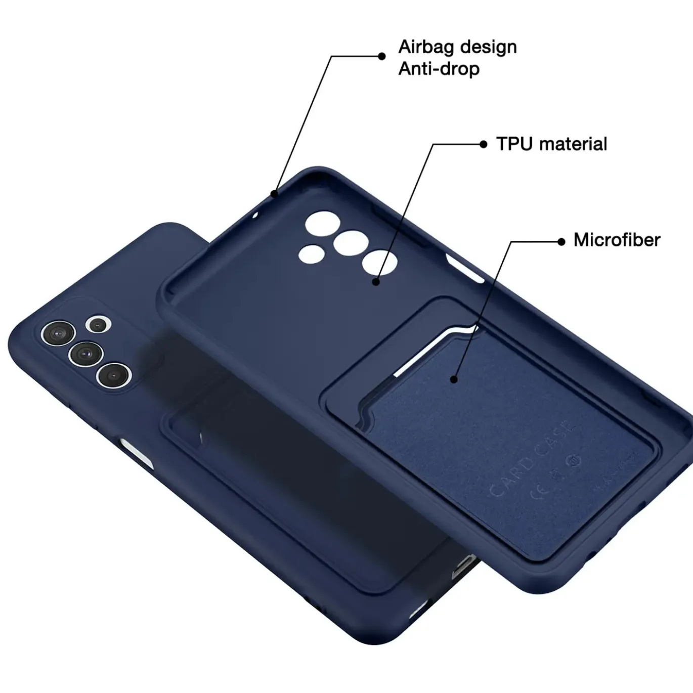 Samsung Galaxy S23 FE - Silikonhülle mit Kartenfach & Kameraschutz