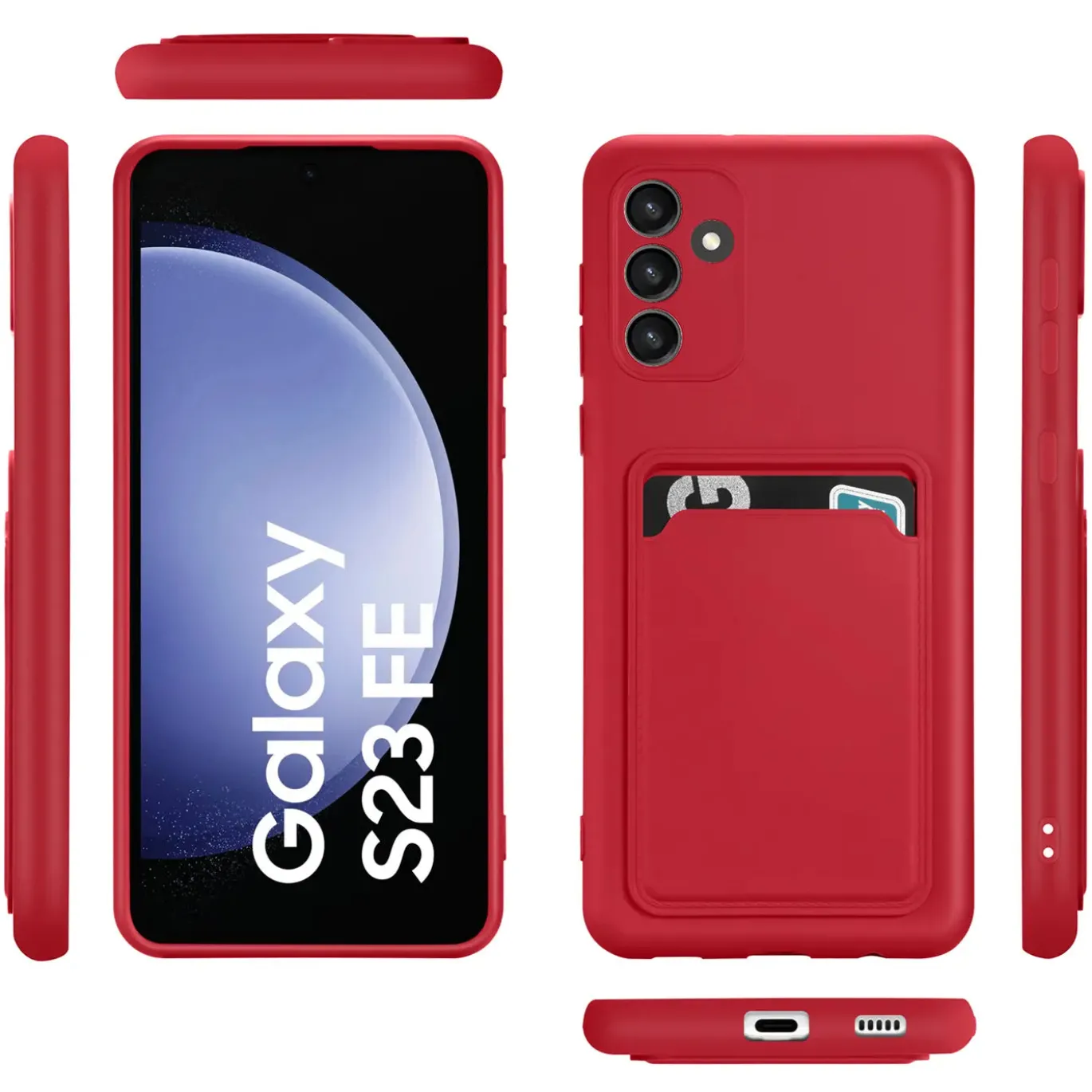 Samsung Galaxy S23 FE - Silikonhülle mit Kartenfach & Kameraschutz