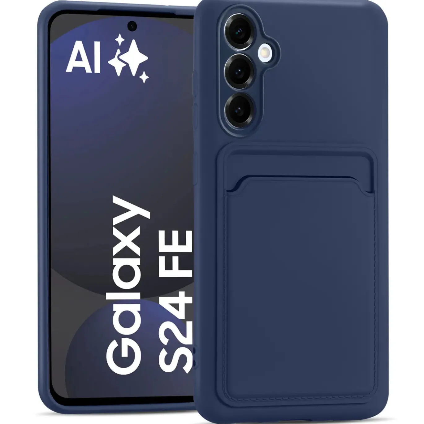 Samsung Galaxy S24 FE - Silikonhülle mit Kartenfach & Kameraschutz