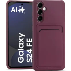 Samsung Galaxy S24 FE - Silikonhülle mit Kartenfach & Kameraschutz