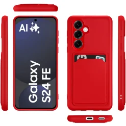 Samsung Galaxy S24 FE - Silikonhülle mit Kartenfach & Kameraschutz