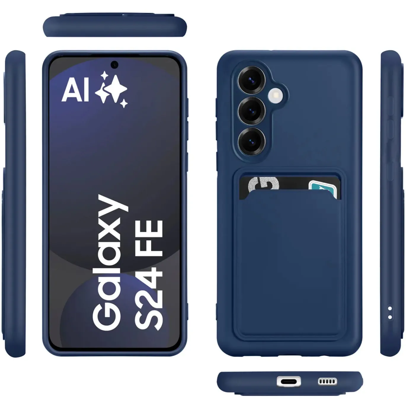 Samsung Galaxy S24 FE - Silikonhülle mit Kartenfach & Kameraschutz
