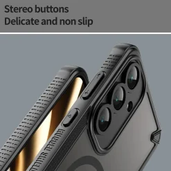 Samsung Galaxy S24 FE - Stoßfestes MagSafe Case in Schwarz mit halbtransparenter Rückseite