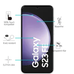 Samsung Galaxy S23 FE - 2x 9H Panzer Glasfolie, Displayfolie