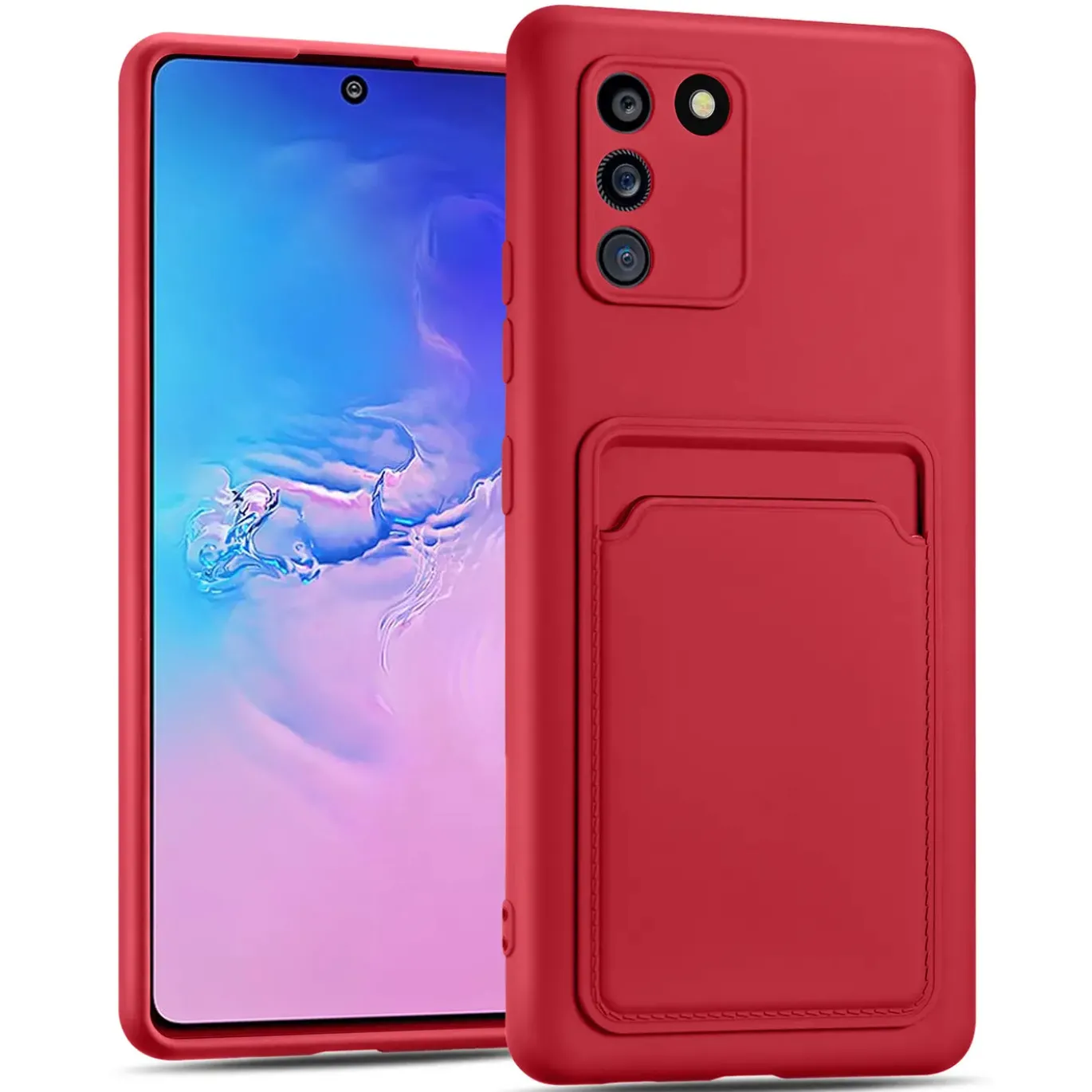 Samsung Galaxy S10 Lite - Silikonhülle mit Kartenfach & Kameraschutz
