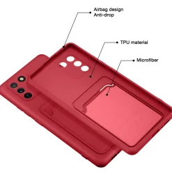 Samsung Galaxy S10 Lite - Silikonhülle mit Kartenfach & Kameraschutz