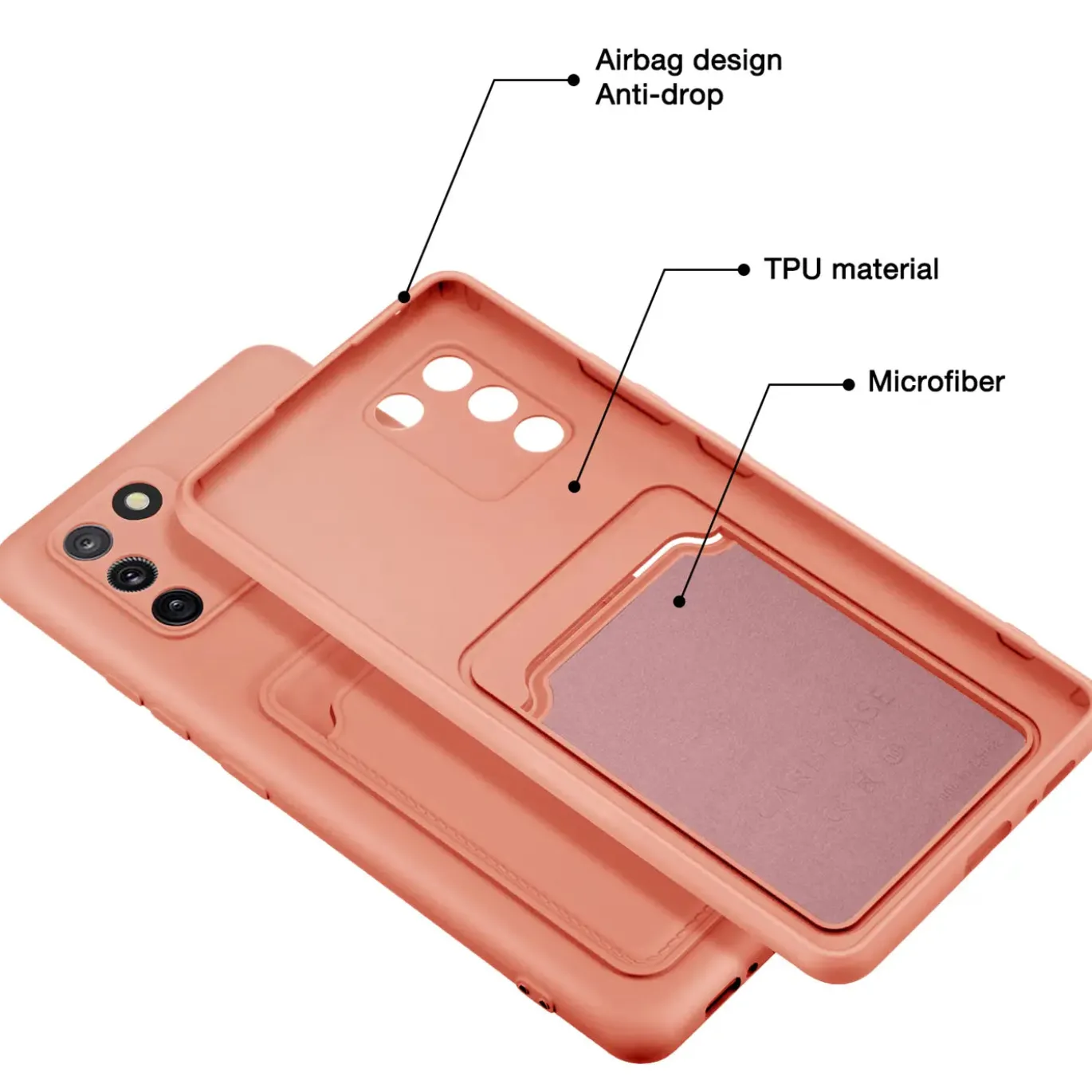 Samsung Galaxy S10 Lite - Silikonhülle mit Kartenfach & Kameraschutz