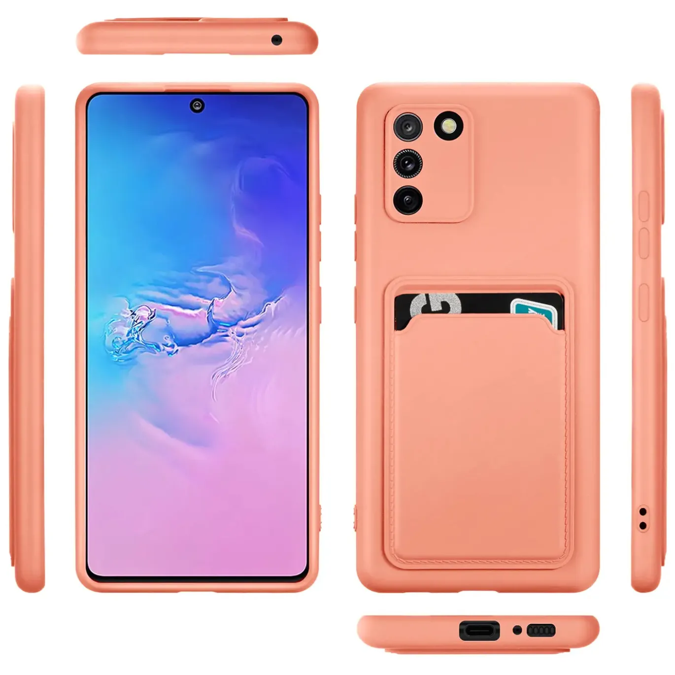 Samsung Galaxy S10 Lite - Silikonhülle mit Kartenfach & Kameraschutz
