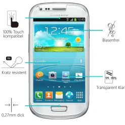 Samsung Galaxy S3 Mini - 2x 9H Panzer Glasfolie, Displayfolie