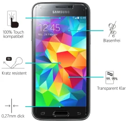 Samsung Galaxy S5 Mini - 2x 9H Panzer Glasfolie, Displayfolie