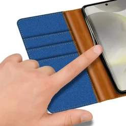 Samsung Galaxy S24 Plus - Jeanslook Klapphülle mit Kartenfach