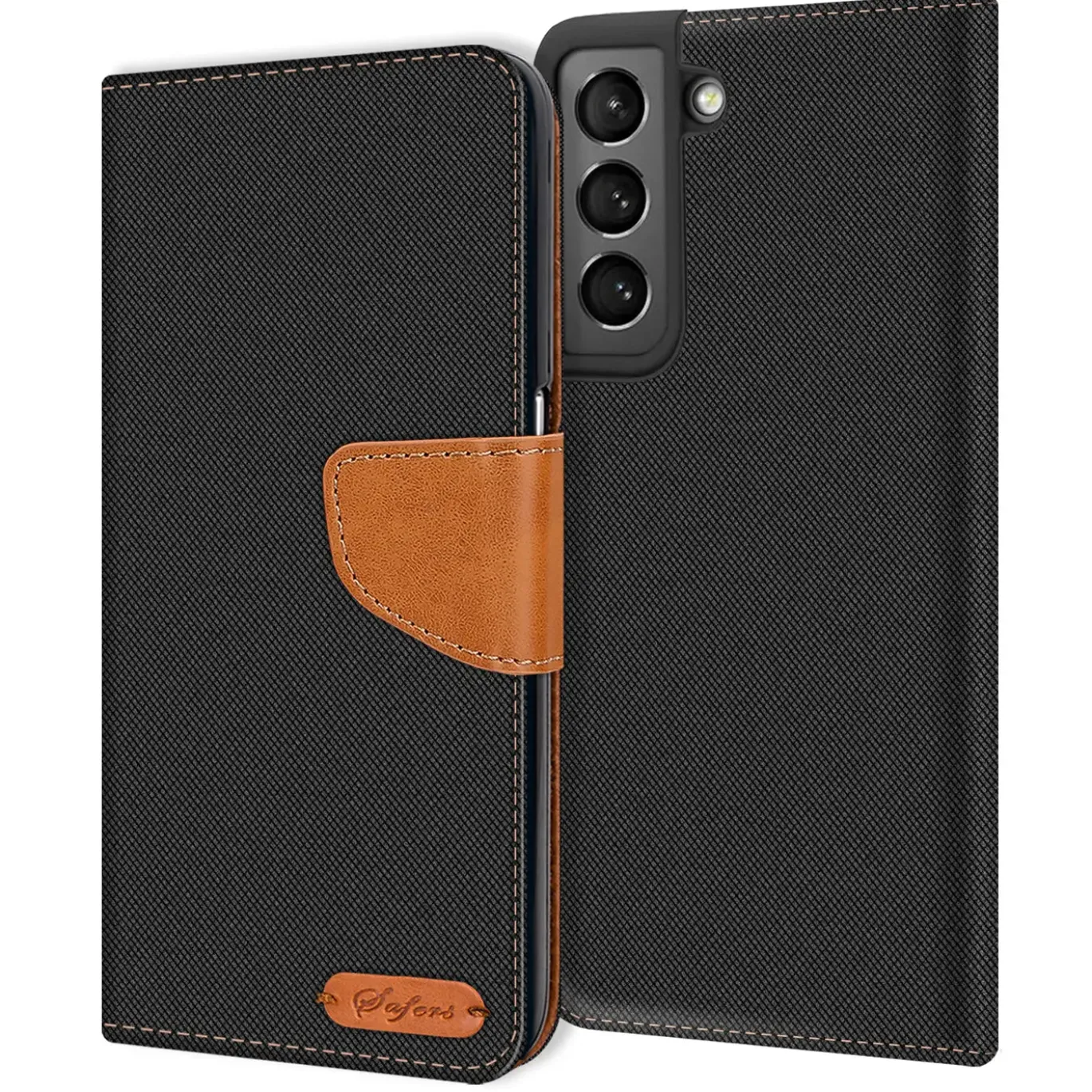Samsung Galaxy S21 Plus - Jeanslook Klapphülle mit Kartenfach