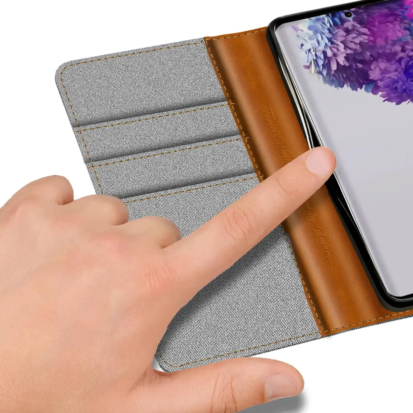 Samsung Galaxy S20 Plus - Jeanslook Klapphülle mit Kartenfach