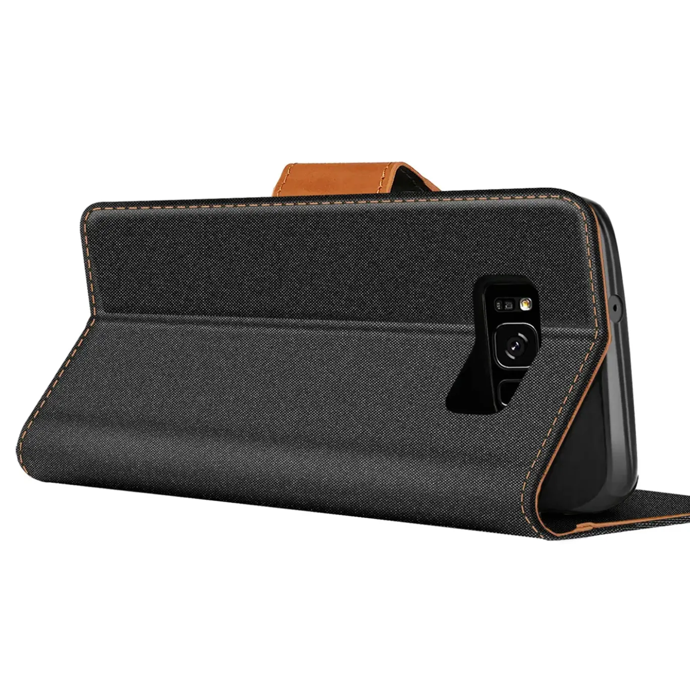 Samsung Galaxy S8 Plus - Jeanslook Klapphülle mit Kartenfach