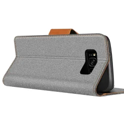 Samsung Galaxy S8 Plus - Jeanslook Klapphülle mit Kartenfach