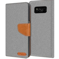 Samsung Galaxy S8 Plus - Jeanslook Klapphülle mit Kartenfach