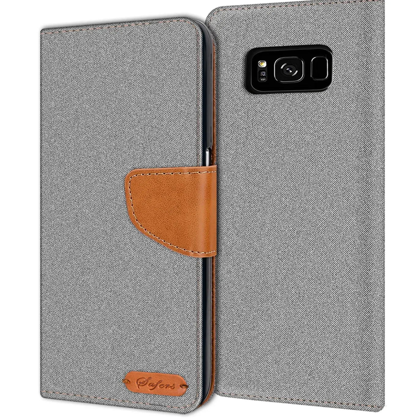 Samsung Galaxy S8 Plus - Jeanslook Klapphülle mit Kartenfach