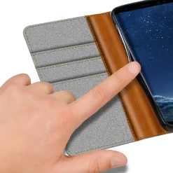 Samsung Galaxy S8 Plus - Jeanslook Klapphülle mit Kartenfach