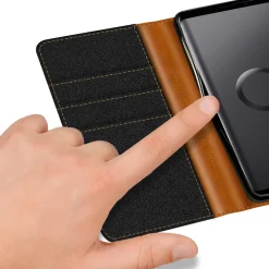 Samsung Galaxy S9 Plus - Jeanslook Klapphülle mit Kartenfach