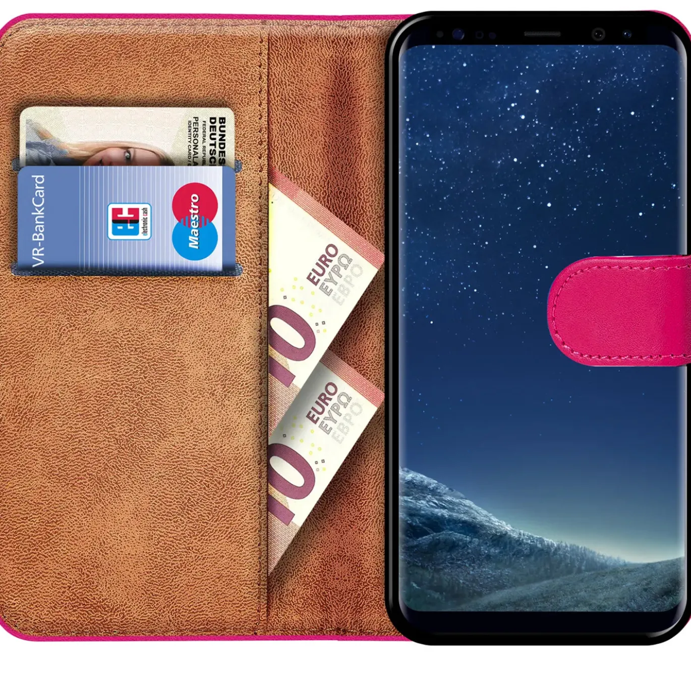 Samsung Galaxy S8 Plus - Klapphülle mit Kartenfächern