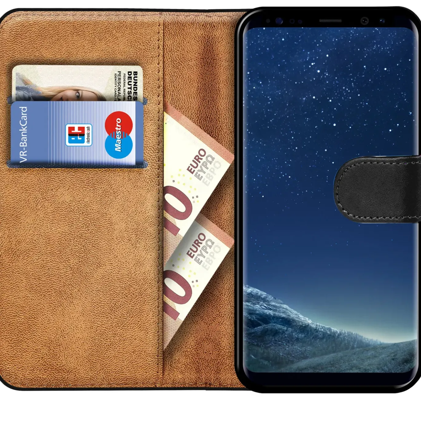 Samsung Galaxy S8 Plus - Klapphülle mit Kartenfächern