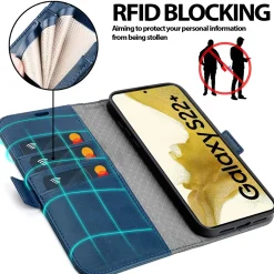 Samsung Galaxy S22 Plus - Robuste Klapphülle mit RFID Block