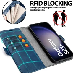 Samsung Galaxy S23 Plus - Robuste Klapphülle mit RFID Block