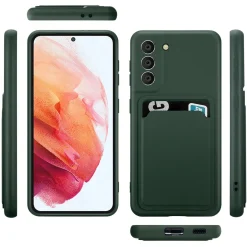 Samsung Galaxy S21 Plus - Silikonhülle mit Kartenfach & Kameraschutz