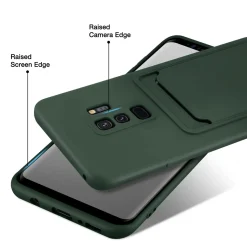 Samsung Galaxy S9 Plus - Silikonhülle mit Kartenfach & Kameraschutz
