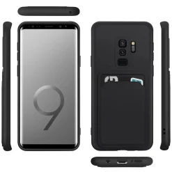 Samsung Galaxy S9 Plus - Silikonhülle mit Kartenfach & Kameraschutz