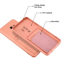 Samsung Galaxy S9 Plus - Silikonhülle mit Kartenfach & Kameraschutz