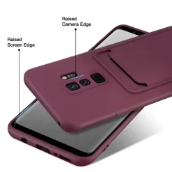 Samsung Galaxy S9 Plus - Silikonhülle mit Kartenfach & Kameraschutz
